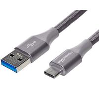Amazon Basics Cavo di ricarica rapida da USB-C a USB-A 3.1 Gen 1, cavo intrecciato in nylon, alta velocità 5 Gbps, per Apple iPhone 16/15, iPad, Samsung Galaxy, tablet, laptop, 1.8 m, grigio scuro