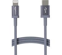 Amazon Basics Cavo di ricarica USB-C a Lightning, certificato MFi, in nylon intrecciato, per iPhone 13/12/11/X/XS/XR/8, 0.9 m, Grigio scuro