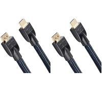 Amazon Basics Cavo HDMI intrecciato, 7.6 m, Nero (Confezione da 2)