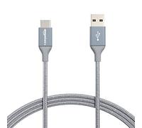 Amazon Basics Cavo in nylon intrecciato da USB-C a USB-A 2.0 a ricarica rapida,velocità 480 Mbps,certificazione USB-IF per Apple iPhone 16/15, iPad, Samsung Galaxy, tablet, laptop,1.83 m, grigio scuro