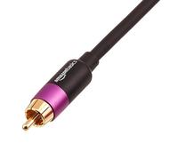Amazon Basics cavo RCA audio per subwoofer, amplificatori, casse attive, con connettori placcati oro, Nero, 2.4 m