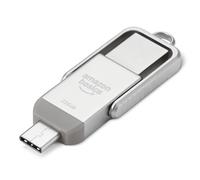 Amazon Basics - Chiavetta USB di memoria con doppia porta USB-C e A, da 256 GB, Argento