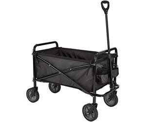 Amazon Basics Collezione Utensili da Giardino - Carrello da giardino, pieghevole, per esterni, con borsa di custodia, nero