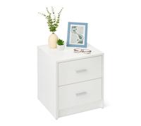Amazon Basics, Comodino, Comodino a 2 Cassetti, Mobile per Camera da Letto, Bianco, 47cm x 40cm x 36cm