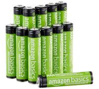 Amazon Basics, 12 batterie ricaricabili AAA NiMH, 800 mAh, ricarica fino a 1000 volte, pre-caricate