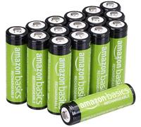 Amazon Basics confezione da 16 batterie AA NiMH ricaricabili, 2000 mAh, 1,2 V, ricaricabili fino a 1000 volte, precaricate