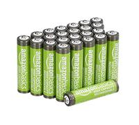 Amazon Basics confezione da 24 batterie ricaricabili AAA NiMH ad alta capacità, 850 mAh, 1,2 V, ricaricabili fino a 500 volte, precaricate