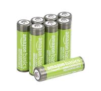 Amazon Basics confezione da 8 batterie ricaricabili AA NiMH ad alta capacità, 2400 mAh, 1,2 V, ricaricabili fino a 400 volte, precaricate