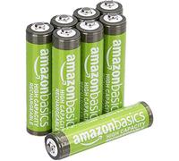 Amazon Basics confezione da 8 batterie ricaricabili AAA NiMH ad alta capacità, 850 mAh, 1,2 V, ricaricabili fino a 500 volte, precaricate