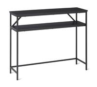 Amazon Basics - Consolle Rettangolare con Ripiano Portaoggetti, Struttura in Acciaio, 30cm (P) x 100cm (L) x 80cm (A), Nero