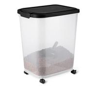 Amazon Basics, Contenitore per Cibo per Animali Domestici da, 15.8 kg,Trasparente e Nero