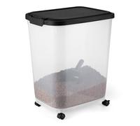 Amazon Basics, Contenitore per Cibo per Animali Domestici da, 22.6 kg,Trasparente e Nero