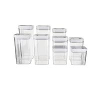 Amazon Basics, Contenitori Ermetici per Alimenti da 10 Pezzi, Plastica senza BPA, Trasparenti, 3,1L x 2, 2,4L x 2, 1,8L x 2, 1,1L x 2, 0,47L x 2