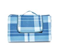Amazon Basics Coperta da picnic con retro impermeabile, 200 x 200 cm, Blu