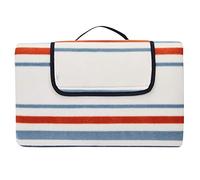 Amazon Basics Coperta da Ufficio picnic con retro impermeabile, 200 x 200 cm, Design a strisce marine
