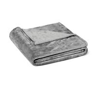 Amazon Basics Coperta Plaid in Morbido e Soffice Pile, Plaid da Divano Confortevole, Non Elettrico, 127cm x 152cm, Grigio