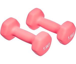 Amazon Basics Coppia di manubri in neoprene, 3 kg (2 x 1,5 kg), Rosa
