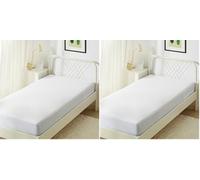 Amazon Basics Coprimaterasso con chiusura lampo, impermeabile e a prova di cimici, Singolo, 90 x 200 x 30 cm, Bianco (Confezione da 2)