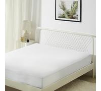 Amazon Basics Coprimaterasso Impermeabile Matrimoniale, Fascia Elastica Extra Profonda 45 cm, Lavabile e Silenzioso, 180 x 200 cm, Bianco