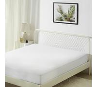 Amazon Basics Coprimaterasso Impermeabile Piazze Francese, Fascia Elastica Extra Profonda 45 cm, Lavabile e Silenzioso, 140 x 200 cm, Bianco