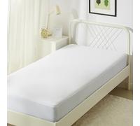 Amazon Basics Coprimaterasso Impermeabile Singolo, Fascia Elastica Extra Profonda 45 cm, Lavabile e Silenzioso, 90 x 200 cm, Bianco