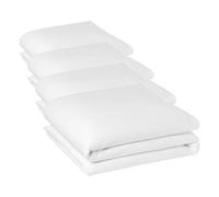 Amazon Basics Copripiumino Deluxe, 100% Cotone Raso 400TC, Extra Morbido con Bottoni Automatici, 135 x 200 cm, Bianco (Confezione da 4)