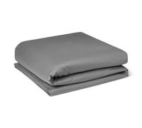 Amazon Basics Copripiumino Deluxe, 100% Cotone Raso 400TC, Extra Morbido con Bottoni Automatici, 135 x 200 cm, Grigio Scuro