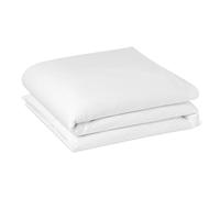 Amazon Basics Copripiumino Deluxe, 100% Cotone Raso 400TC, Extra Morbido con Bottoni Automatici, 135 x 200 cm, Bianco