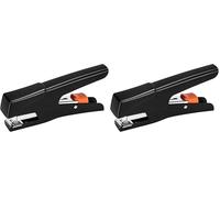 Amazon Basics Cucitrice a pinza, modello a mano, comoda da usare, 25 pagine, Nero (Confezione da 2)