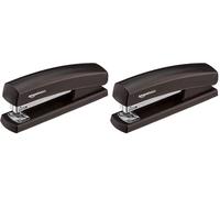 Amazon Basics - Cucitrice con 1000 Punti Metallici, Capacità 10 Fogli, Base in Gomma Antiscivolo, Ideale per Casa, Ufficio, Nero (Confezione da 2)