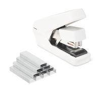 Amazon Basics, Cucitrice da ufficio, resistente, piatta, facile da usare, capacità 40 fogli, 1000 punti metallici, Bianco