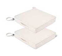 Amazon Basics. Cuscino per Sedia da Giardino. 48.2x48.2x7.6 cm. Beige. Confezione da 2