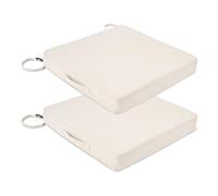 Amazon Basics - Cuscino per Sedia da Giardino. 55.9x55.9x7.6 cm. Beige. Confezione da 2