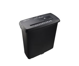 Amazon Basics - Distruggidocumenti a Strisce, 8 Fogli, per Documenti A4, CD e Carte di Credito, Cestino da 13L, Nero