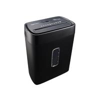 Amazon Basics - Distruggidocumenti con Taglio Incrociato, 12 Fogli, con Finestra Trasparente, per Documenti e Carte di Credito, Cestino da 22,7L, Nero