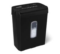 Amazon Basics - Distruggidocumenti con Taglio Incrociato, 6 Fogli, con Finestra Trasparente, per Documenti A4 e Carte di Credito, Cestino da 14L, Nero