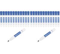 Amazon Basics Dry Erase Markers For Whiteboards, Chisel Tip, Low-Odor, Blue, Pack of 12 (Confezione da 2)