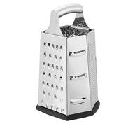 Amazon Basics Esagonale Grattugia per formaggio robusta in acciaio inox, a 6 lati con base antiscivolo, 22,9 cm, Nero