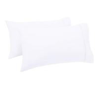 Amazon Basics Federa in rasatello di cotone, 400 fili, 50 x 80 cm (confezione da 2), bianco