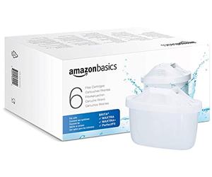 Amazon Basics Filtri per acqua, adatto e compatibile con tutte le caraffe BRITA, incluse le PerfectFit, 6 unità, confezione da 1