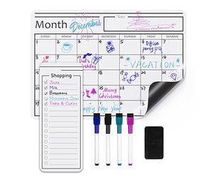 Amazon Basics Foglio magnetico cancellabile, con calendario, Bianco, 30,5 cm x 43,2 cm