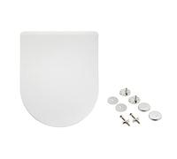 Amazon Basics forma di D Sedile WC in urea, finitura opaca, Bianco, 36.5 x 43 cm