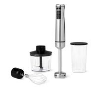 Amazon Basics - Frullatore a Immersione Manuale Multi-Velocità da 1000 Watt con Accessori, con Cavo, Colore Argento