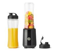 Amazon Basics - Frullatore Portatile per Smoothie con 2 Bicchieri da Viaggio, 600mL, 300W, Nero