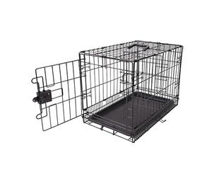 Amazon Basics Gabbia per cani in metallo, Pieghevole,Rimovibile, con vassoio di base e sportello singolo, Nero, 76.2 x 48.3 x 53.3 cm