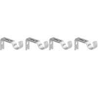 Amazon Basics Ganci per Staffa da Parete Robusti e Regolabili, per Bastoni per Tenda da 2,5 cm, Set di 4, Finitura in Argento Nichelato