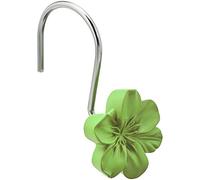 Amazon Basics - Ganci per tenda da doccia, a forma di fiore, colore verde, 12 Unità