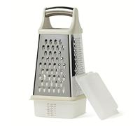 Amazon Basics Grattugia per Formaggio a 4 Lati, in Acciaio Inox, Lavabile in Lavastoviglie
