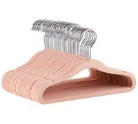 Amazon Basics - Grucce Appendiabiti Antiscivolo in Velluto per Neonati e Bambini Piccoli, 29,5 cm (per Vestiti per Neonati), Confezione Da 50, Blush