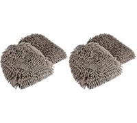 Amazon Basics Guanti Deluxe in microfibra per la pulizia dell'auto, Confezione da 4, 30 x 20 cm, Grigio Scuro